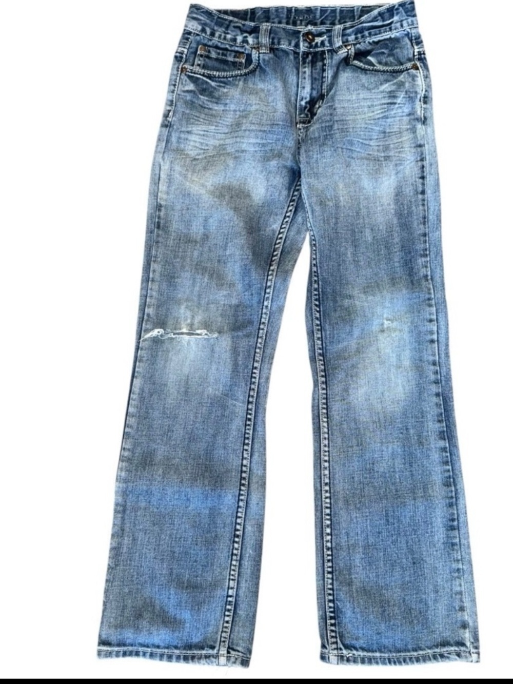 Flypaper Girls Slim Boot Jeans Size 14 Medium Wash Embellished Pocket Y2K